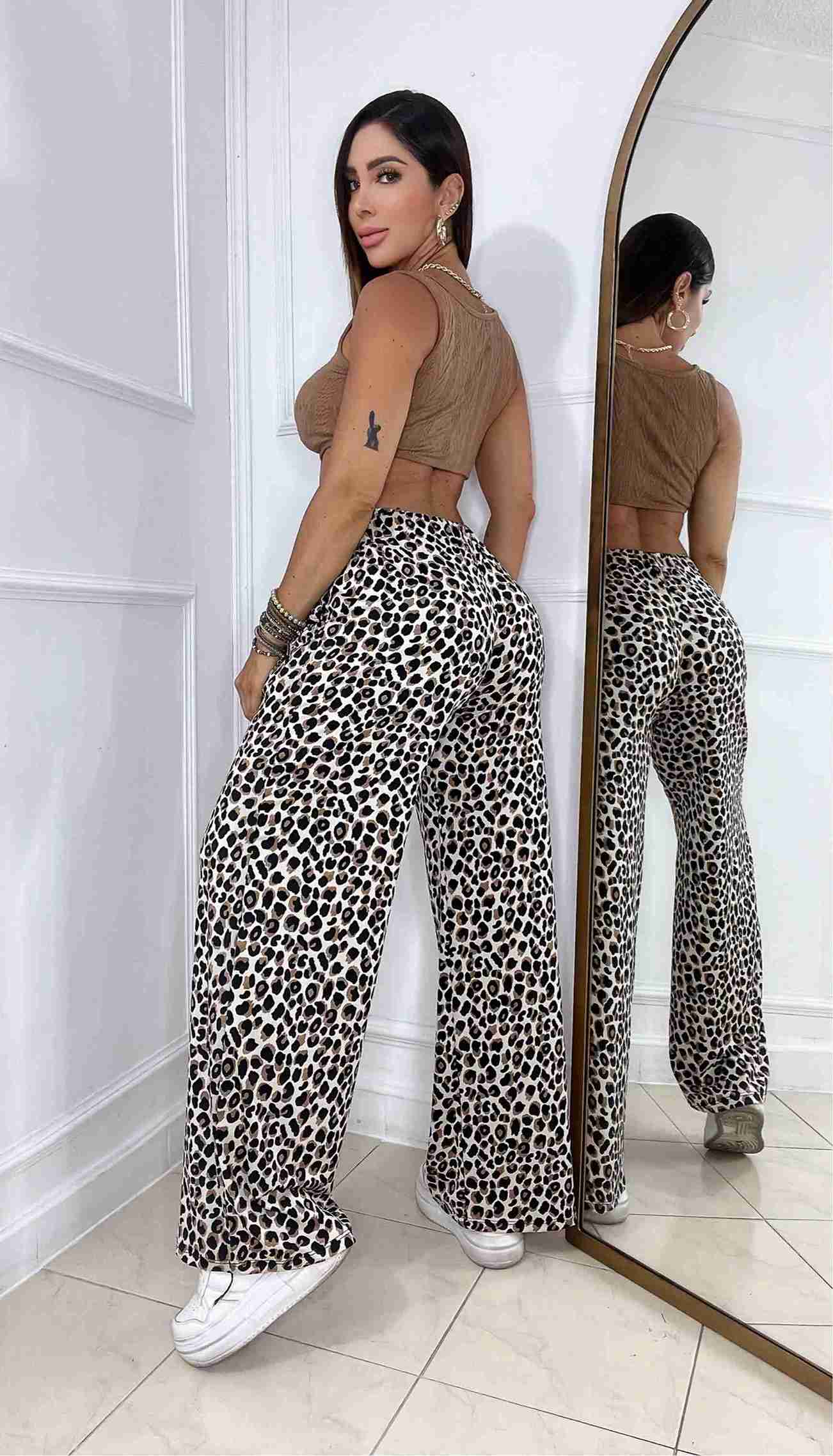 Pantalon Ancho Animal Print + Envio Gratis