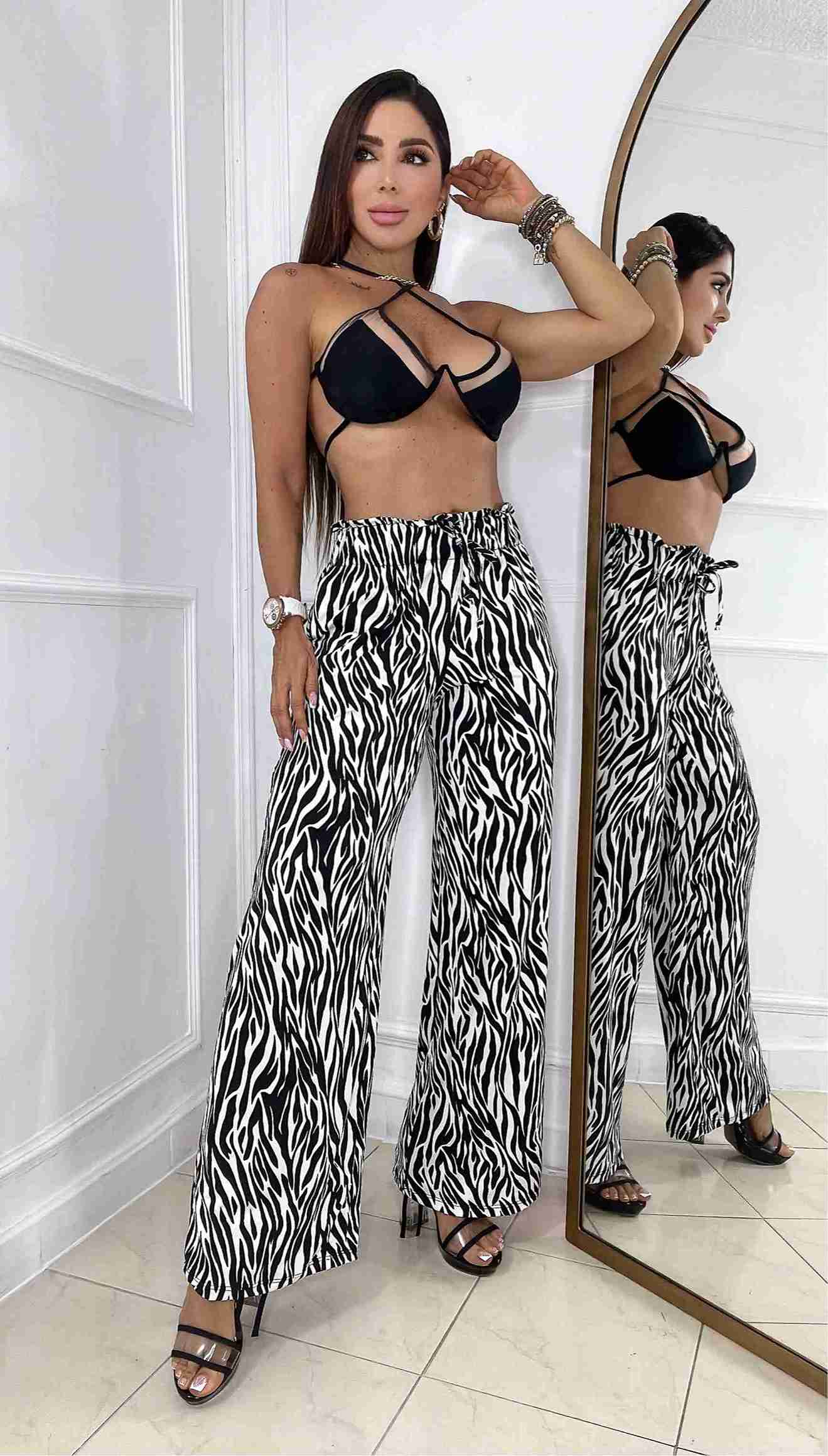 Pantalon Ancho Animal Print + Envio Gratis