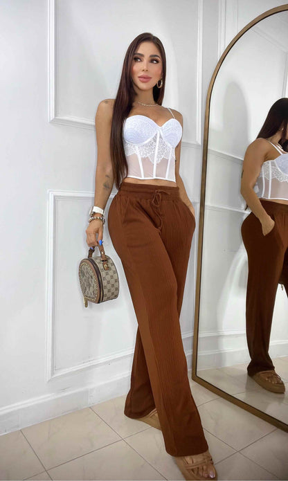 Pantalón Ancho Con Pretina Enresortada Graduable + Envio Gratis