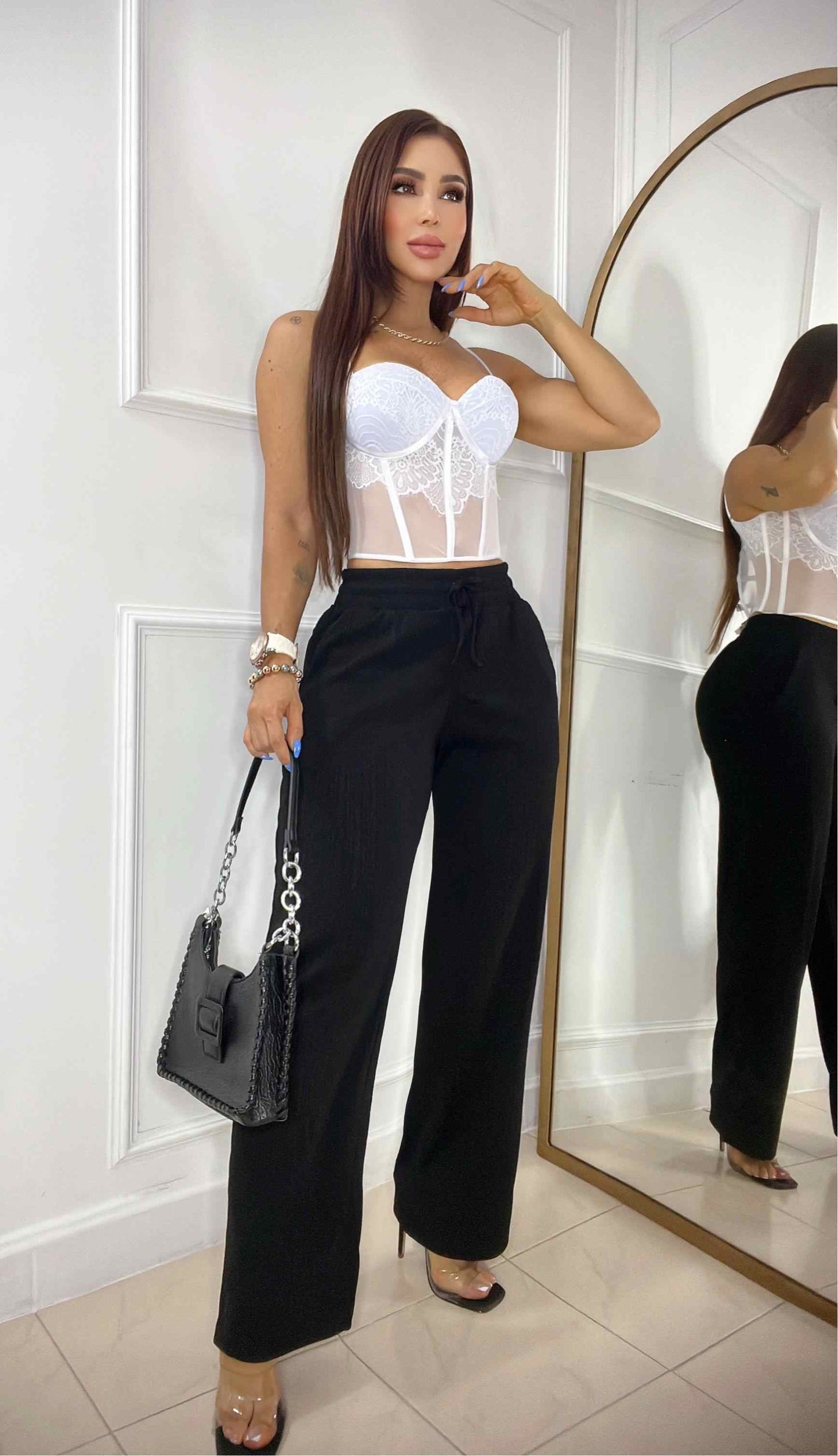 Pantalón Ancho Con Pretina Enresortada Graduable + Envio Gratis