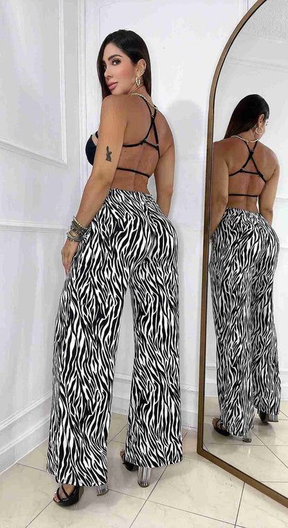 Pantalon Ancho Animal Print + Envio Gratis