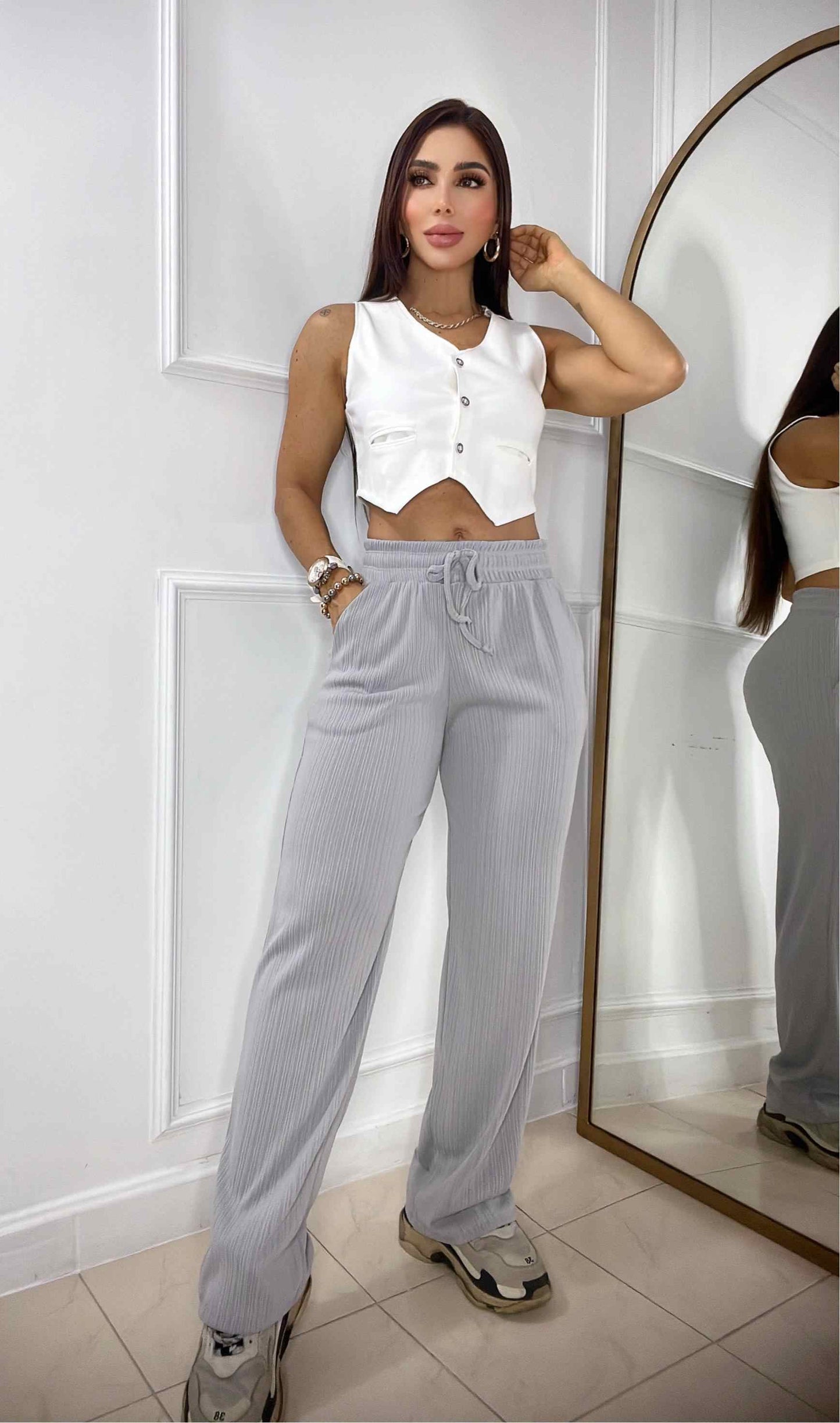 Pantalón Ancho Con Pretina Enresortada Graduable + Envio Gratis