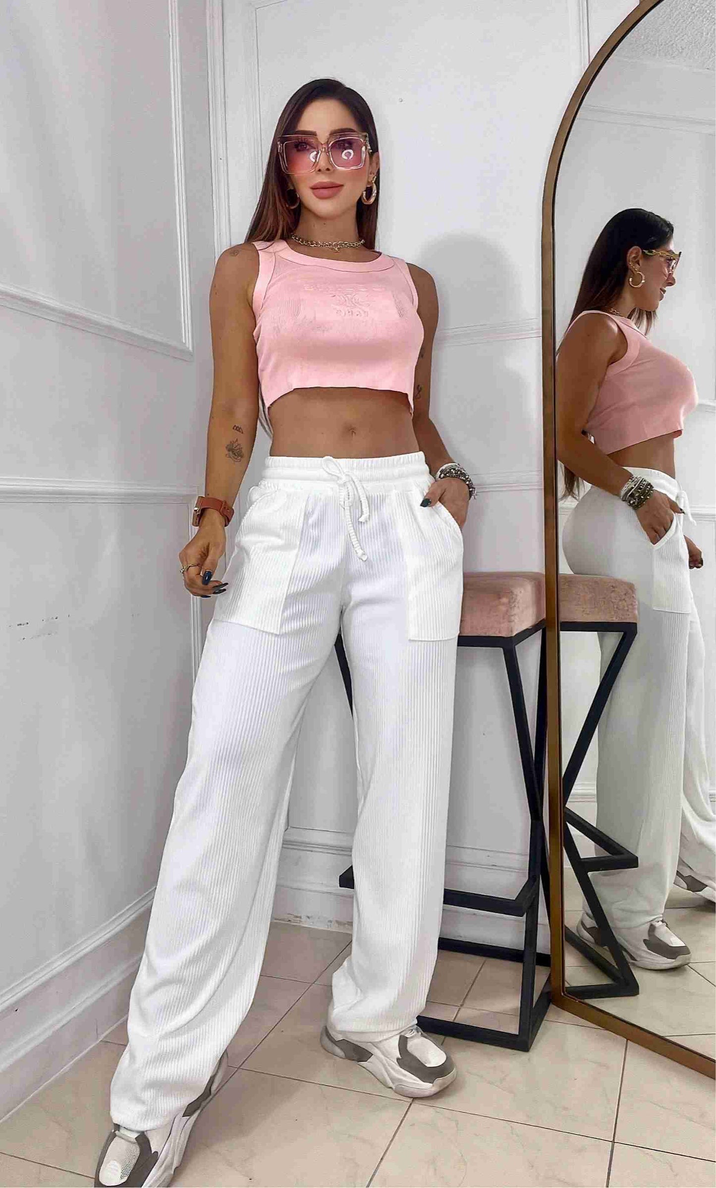 Pantalón con Pretina y Bolsillo Lateral + Envio Gratis