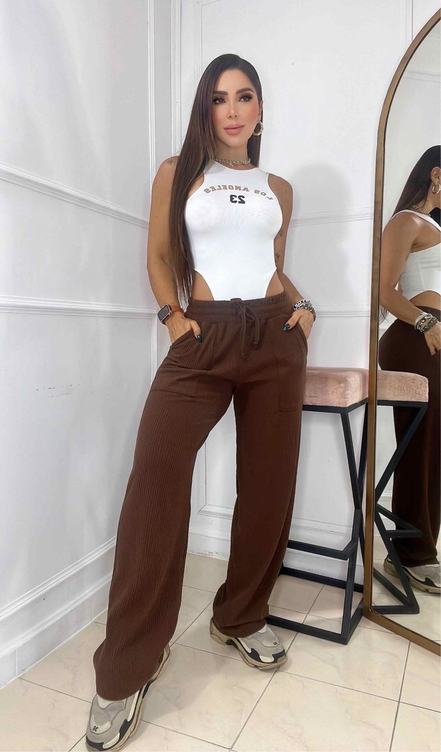 Pantalón con Pretina y Bolsillo Lateral + Envio Gratis