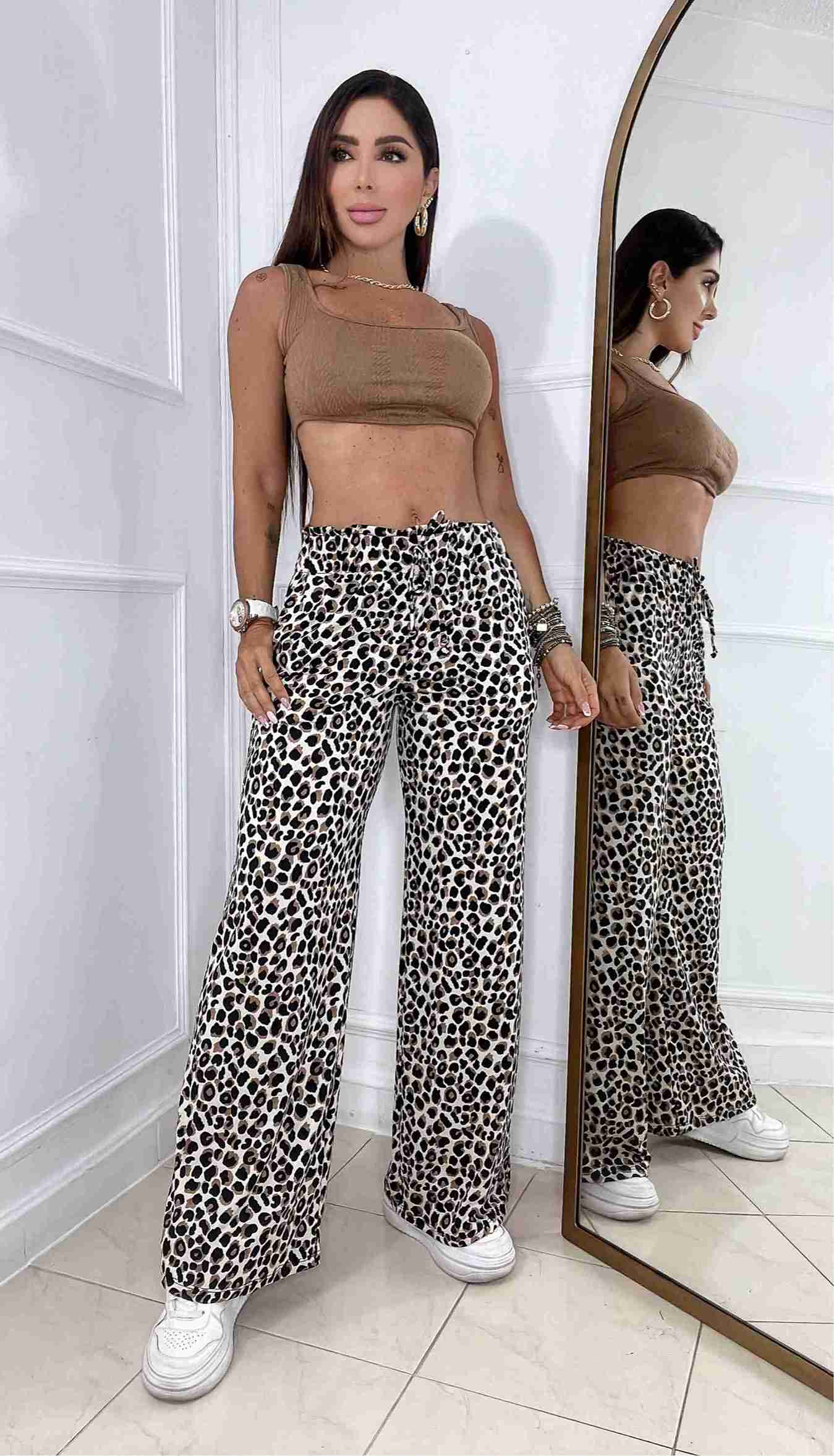 Pantalon Ancho Animal Print + Envio Gratis